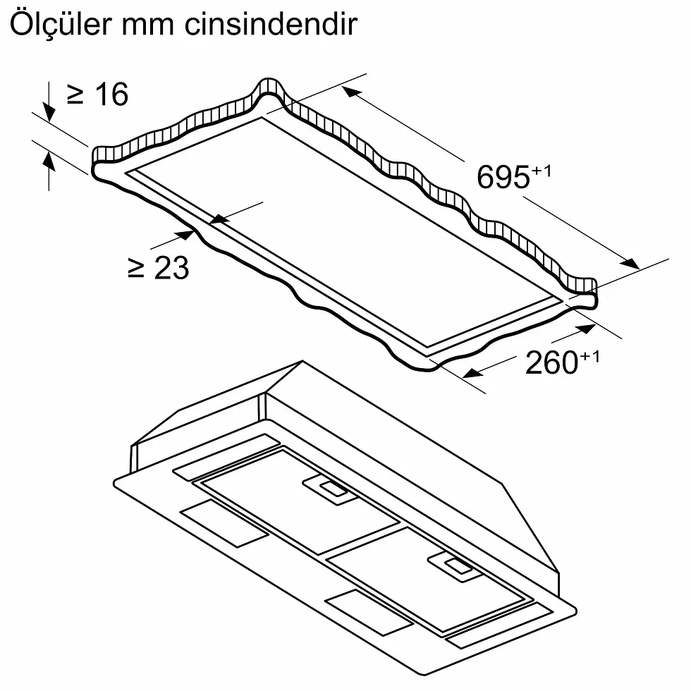 Küçük resim: Siemens LB73NAA30 / iQ100 Gömme Aspiratör Antrasit