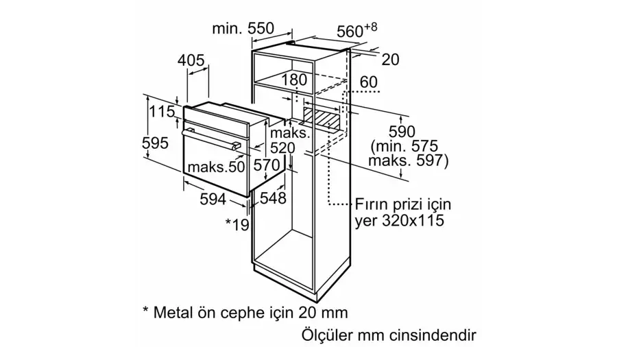 Küçük resim: Siemens HB012FBB1T iQ100 Ankastre Fırın 60 x 60 cm Siyah