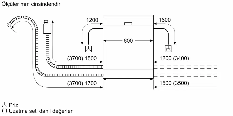 Küçük resim: Siemens SN25EI01CT iQ500 Solo Bulaşık Makinesi 60 cm Paslanmaz çelik parmak izi