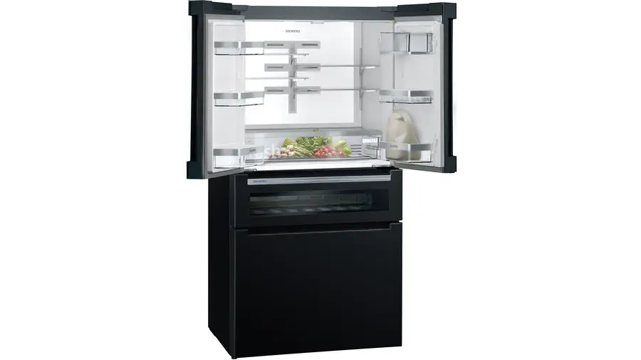 Küçük resim: Siemens KF96RSBEA iQ700 French Door Bottom Mount Refrigerator, Glass door 183 x