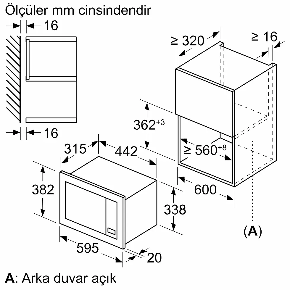 Küçük resim: Siemens BF623LMW3 / iQ300 Ankastre Mikrodalga Beyaz