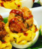 Fried Shrimp Deviled Eggs (gf)