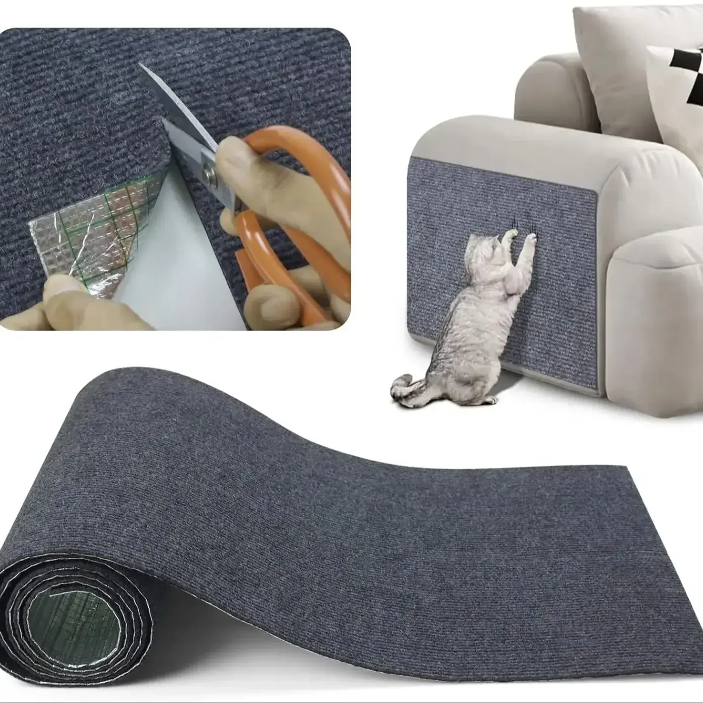 Trimmable Cat Scratching Mat Cat Scratcher Sofa Tape