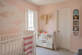 Serene and calming girl nursery.