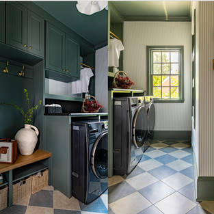 Can a 50-square-foot laundry room really do it all? For Project Zen With a Twist, we fit laundry, mudroom storage, a folding counter, drying rack, charging station, mail drop, and everyday family storage into one tiny footprint. Here are six small laundry room ideas we used to make every inch count.