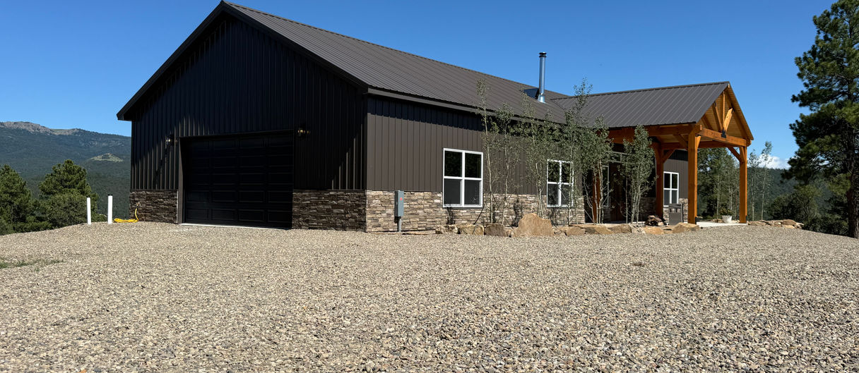 Barndominium build with shop and living space in Colorado