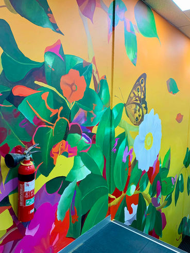 Vibrant Nature Mural Painting.