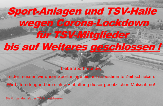 CORONA-LOCKDOWN - Schließung der Sportstätten