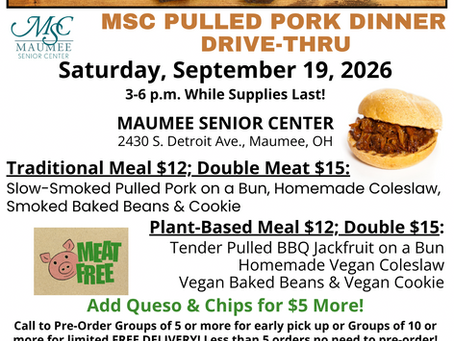 9/19/26 Pulled Pork Drive-Thru Dinner!