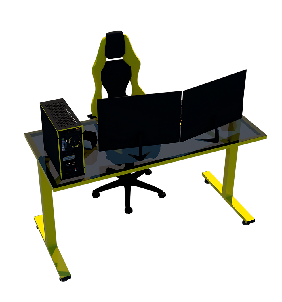 Miniatura: Escritorio Gamer Cts I Yellow Vidrio Templado