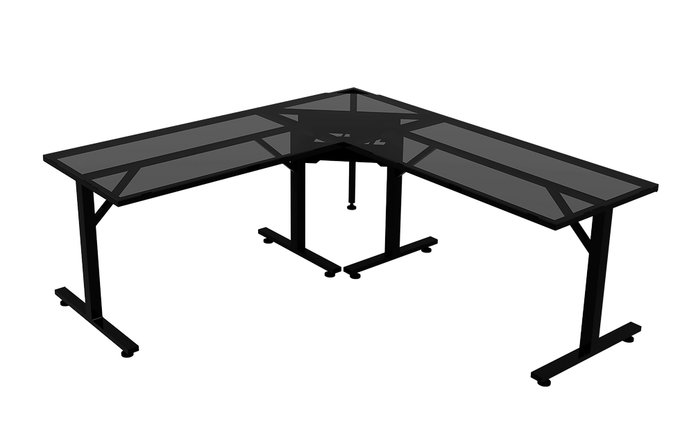 Escritorio Gamer En L Black Dual Rgb Vidrio Pc Computadora