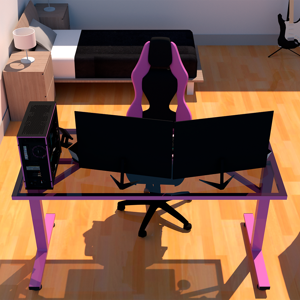 Miniatura: Escritorio Gamer Cts I Pink Vidrio Templado
