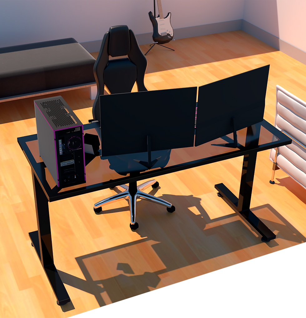 Miniatura: Escritorio Gamer Cts I Black Vidrio Templado