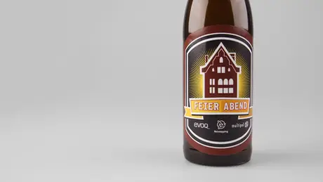 Debora Balmer Graphic Design Art evoq communications Feier Abend Bier Bieretikette Illustration