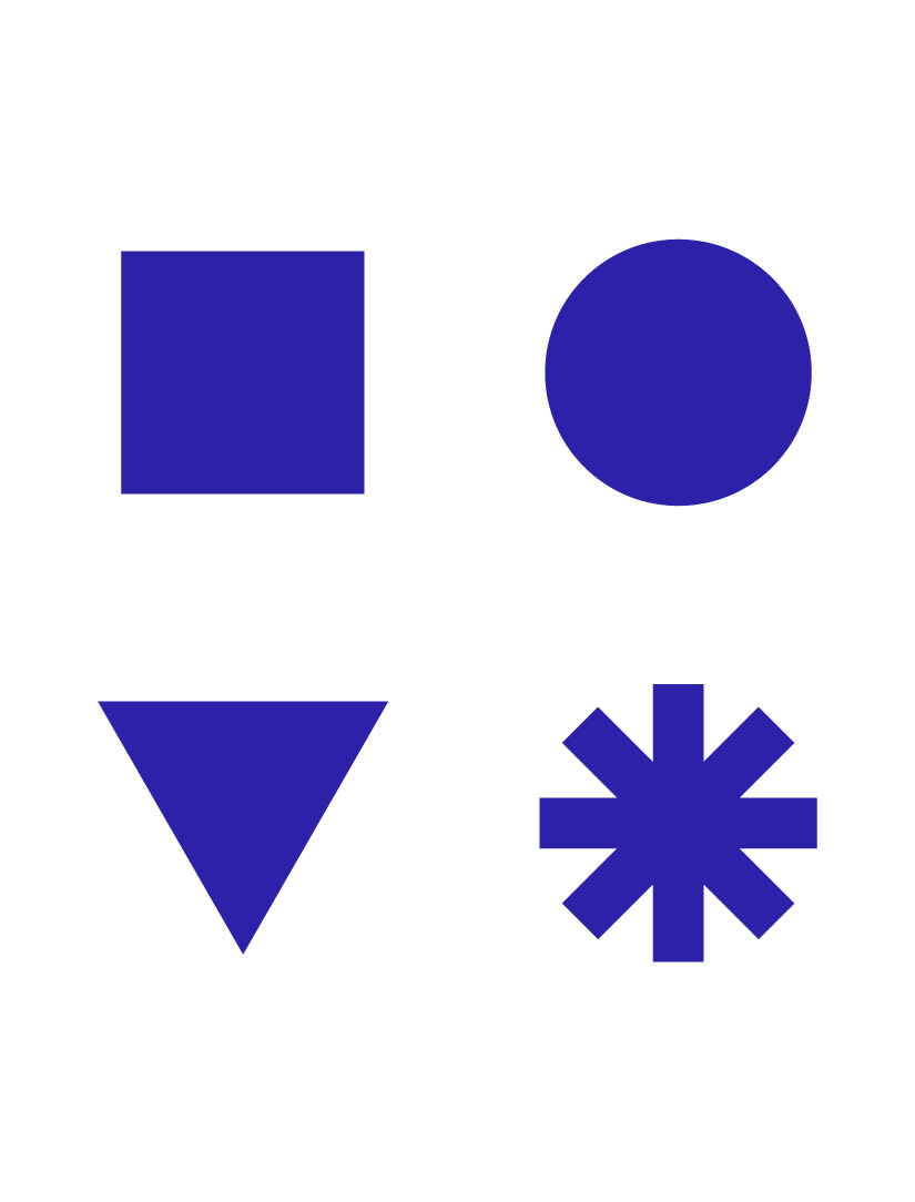 Logo nova blau mit den vier Symbolen