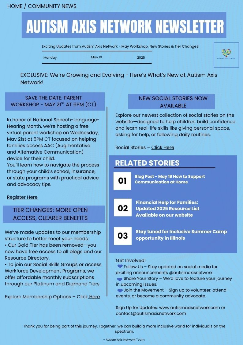 Autism Axis Newsletter