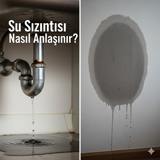 Su Sızıntısı Nasıl Anlaşılır? metni ve arkada su sızmış bir alan