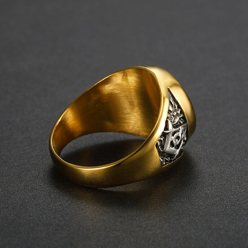 Thumbnail: Masonic Stainless Steel Ring