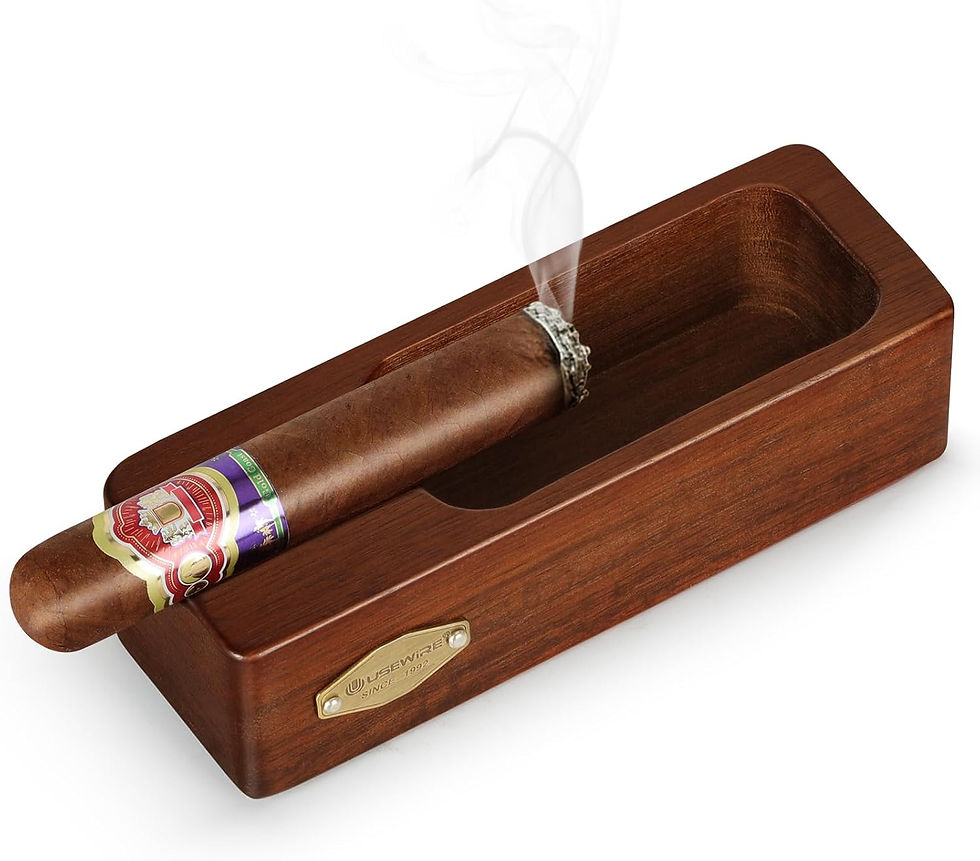 Thumbnail: Wooden Cigar Ashtray with Cigar Rest