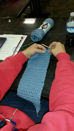 making a scarf library crochet class nov
