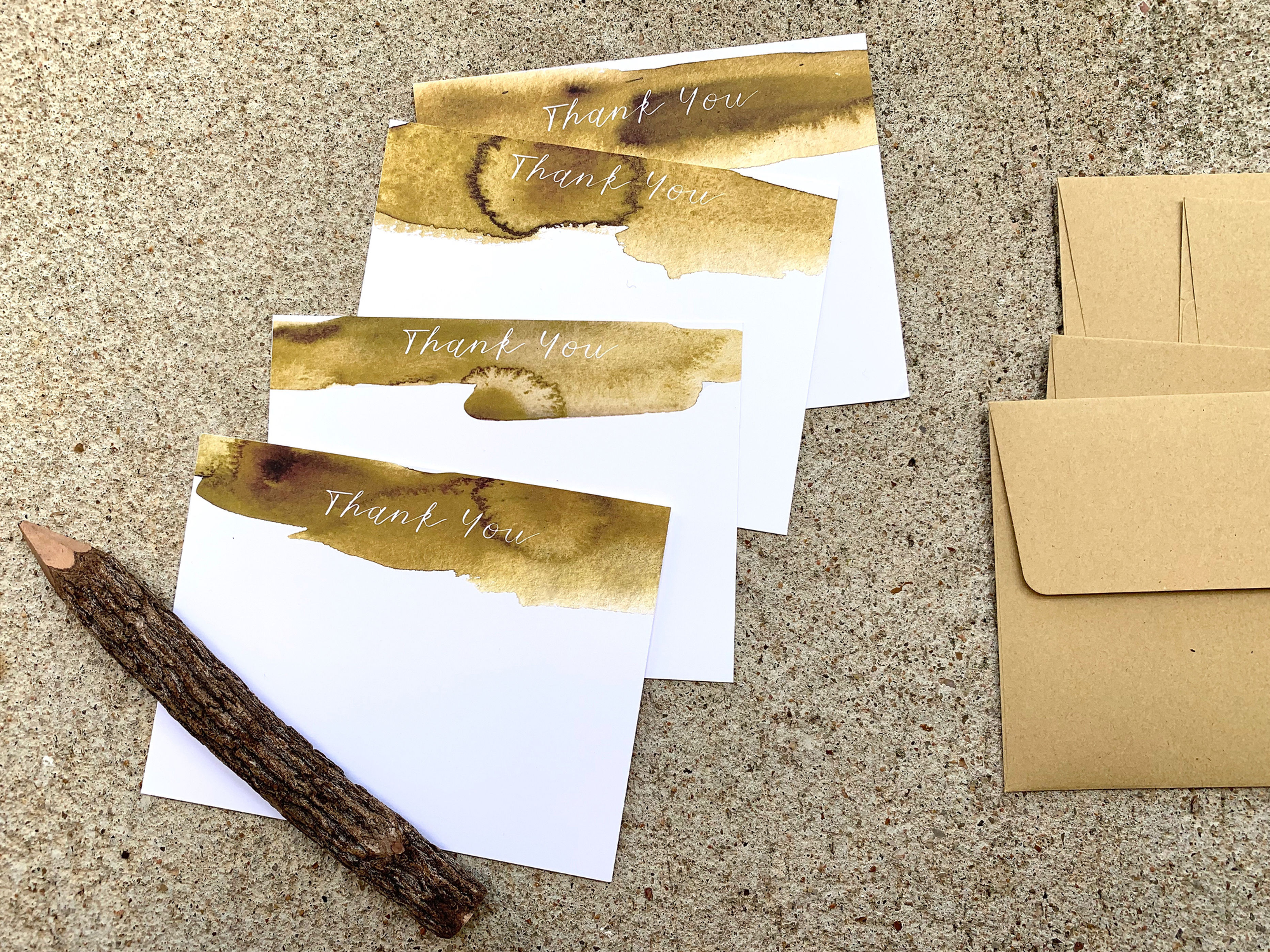 Yellow Watercolor Stationary Set