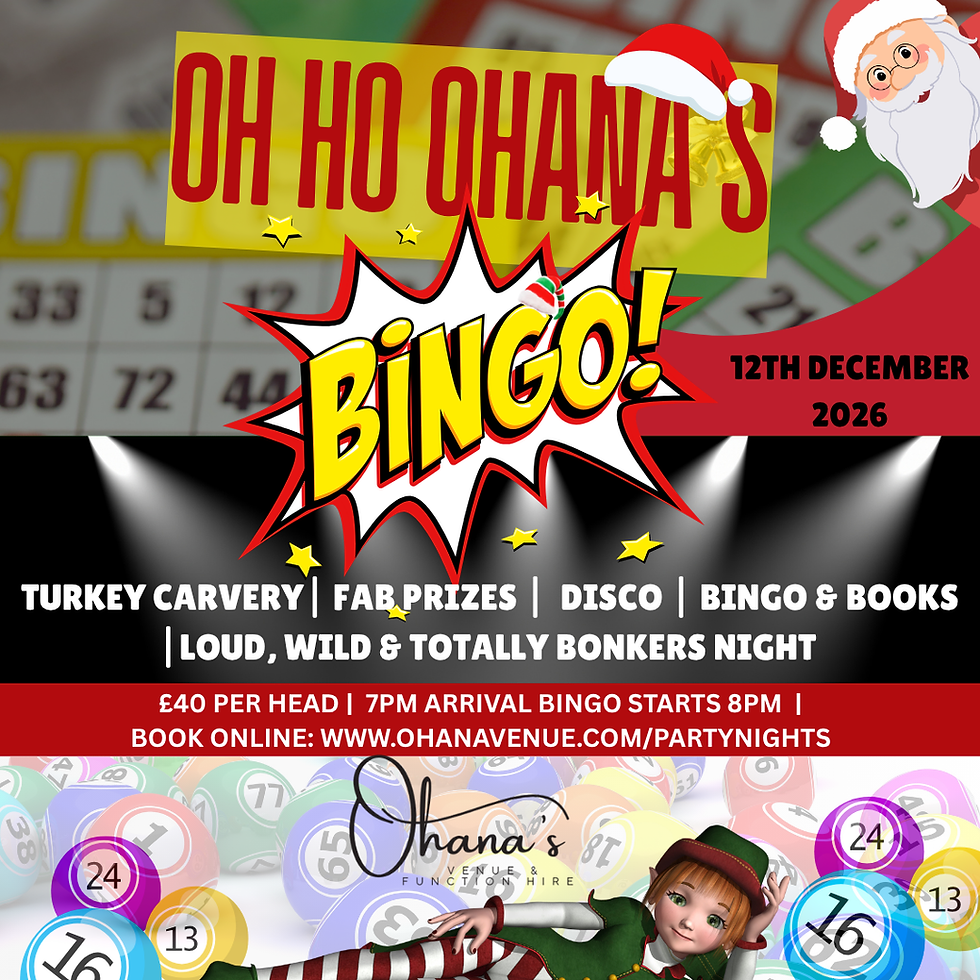 Oh Ho Ohana’s Bingo Is Back! The Ultimate Christmas Party Night Returns to Ohana’s — 12th December 2026