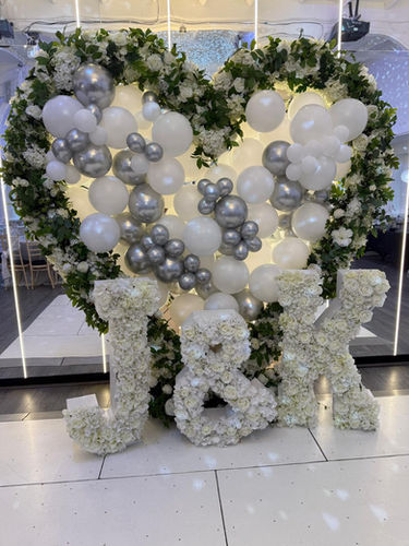 Stunning wedding decor at the venue by white