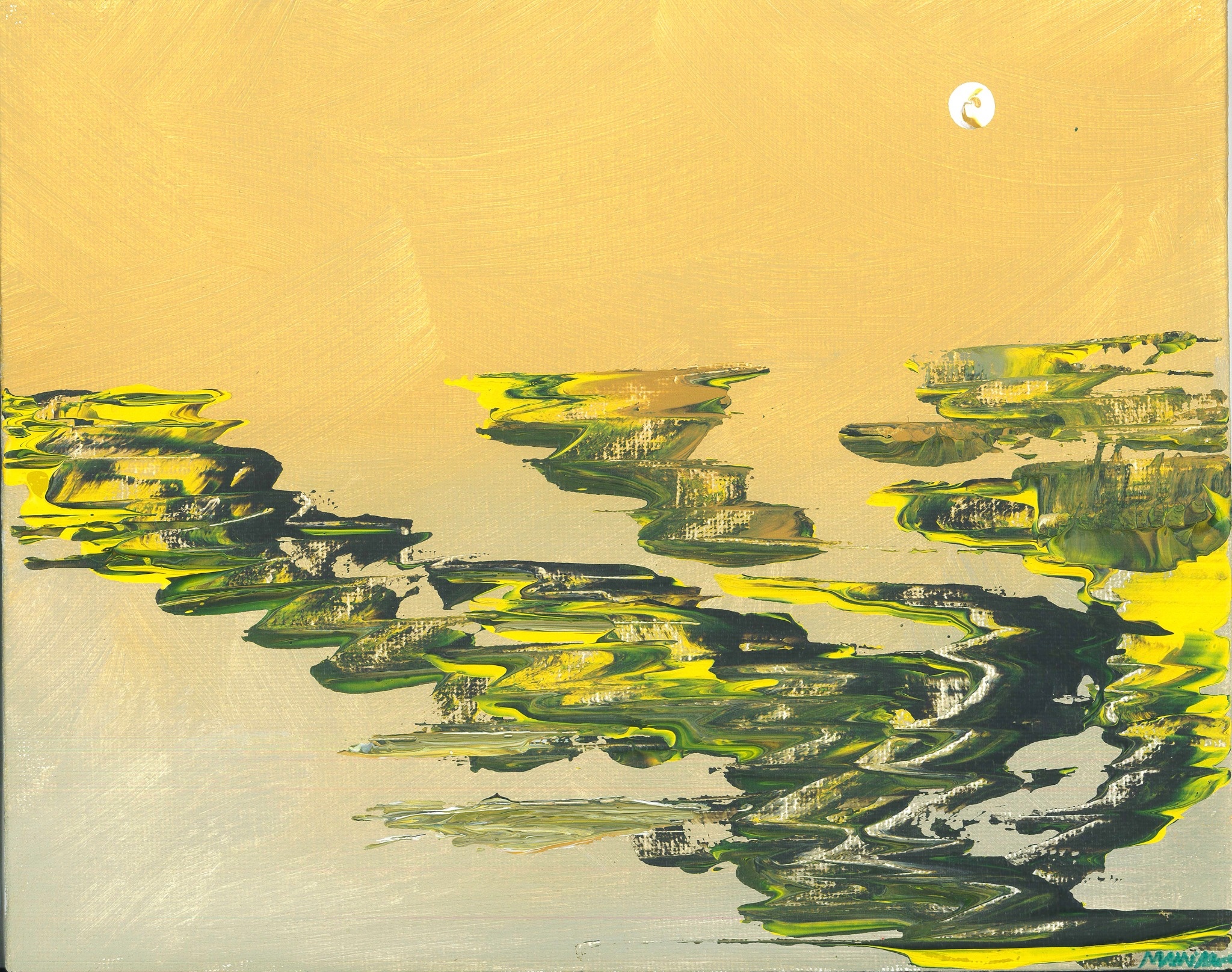 Wyte Moon, an abstract earth-toned painting by MamiNature