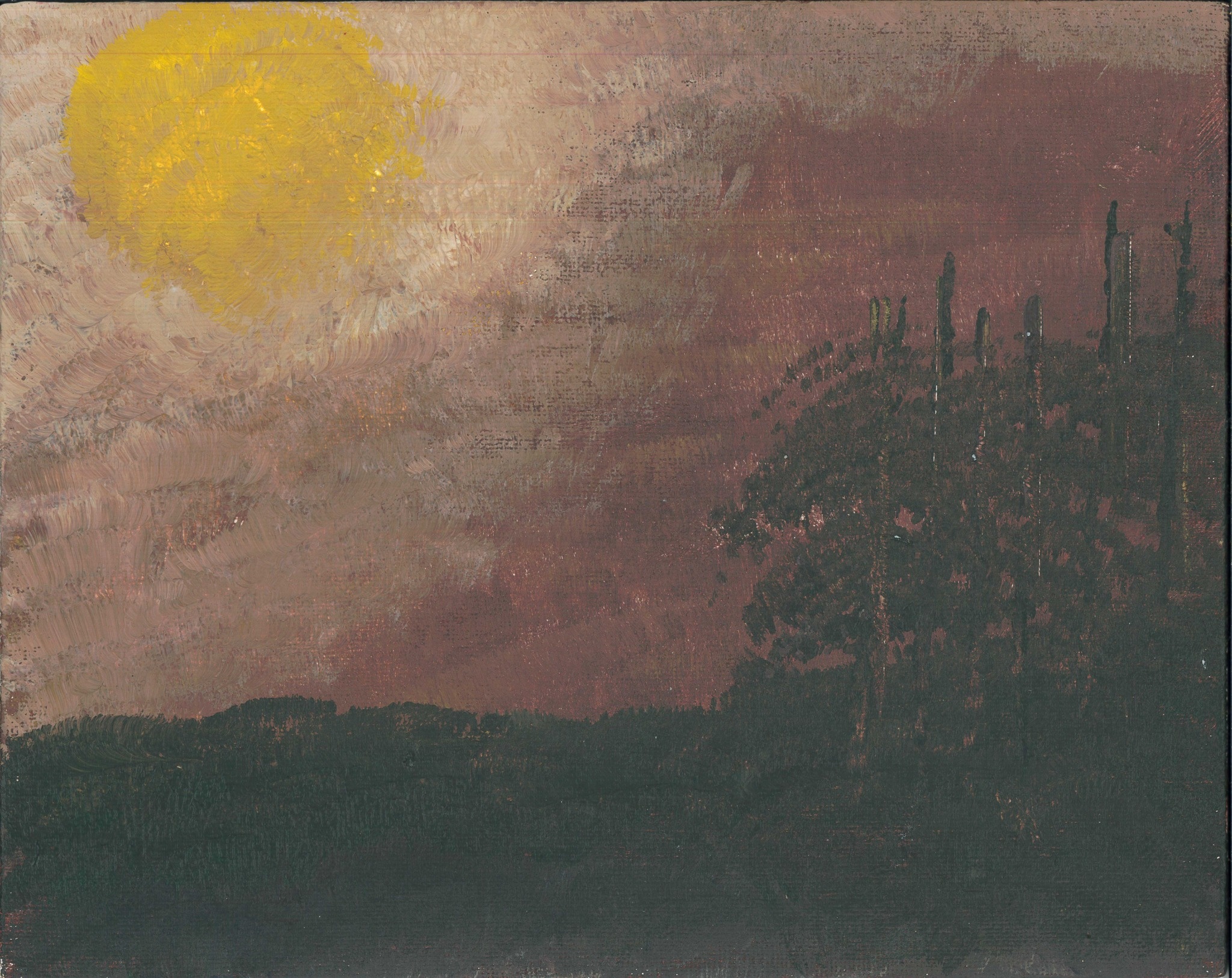 Forest Sun, an abstract earth-toned painting by MamiNature