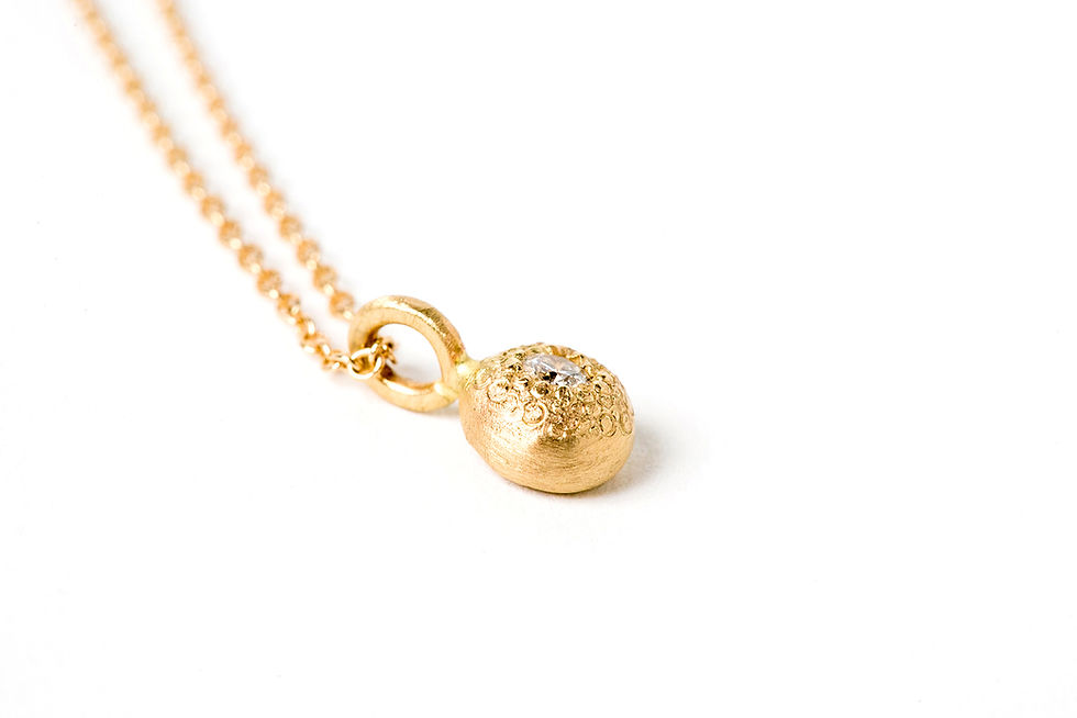 Thumbnail: 14K GOLD DIAMOND BUBBLE PENDANT