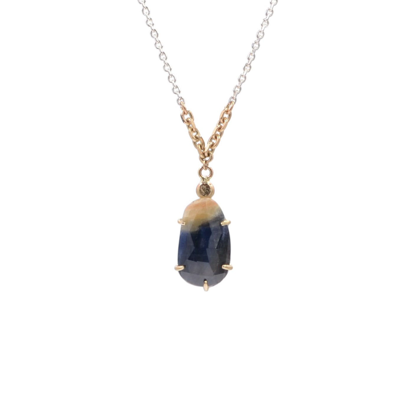 Blue and Gold Sapphire Necklace