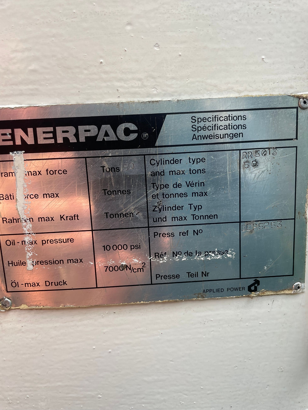 Thumbnail: ENERPAC 50 TON HYDRAULIC PRESS
