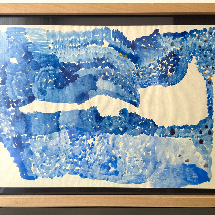 Watercolor painting inspired by the Venetian lagoon by an artist who lived in Venice for two years.