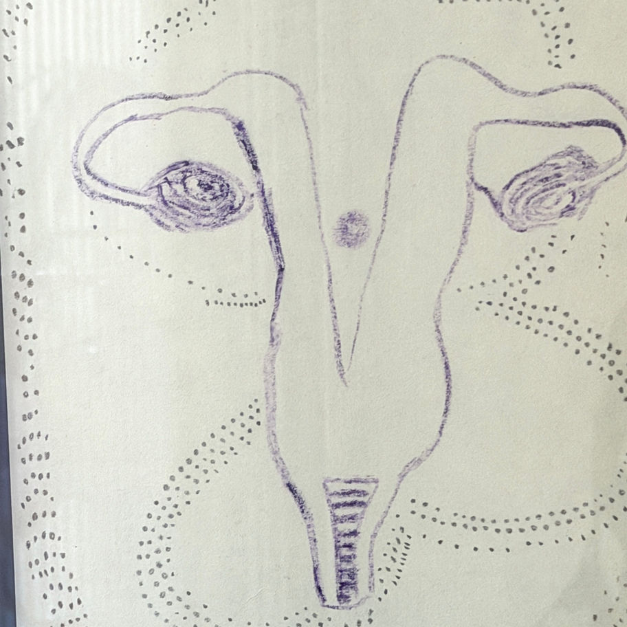 Original colored pencil artwork with surreal textures and delicate hand-drawn details on paper.