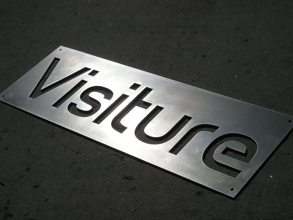 visiture metal sign