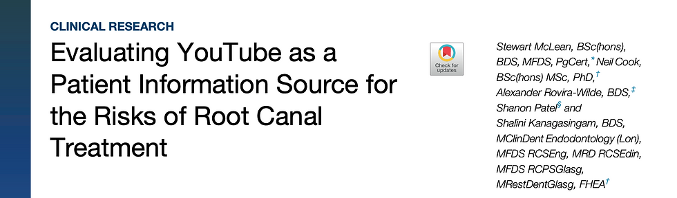 Influência do Youtube sobre o risco do tratamento de canal 