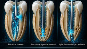Segurança apical na irrigação: pressão, travamento da agulha e risco de extrusão