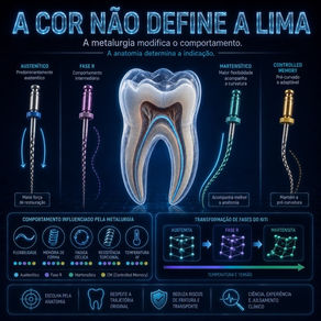 Ligas NiTi e tratamentos térmicos: por que a metalurgia mudou a instrumentação endodôntica