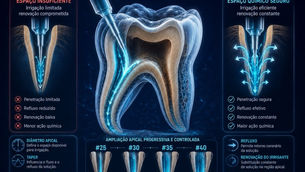Ampliação apical e irrigação: quanto preparar para permitir uma desinfecção efetiva