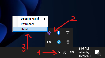 Thoát hoàn toàn phần mềm Adrilight