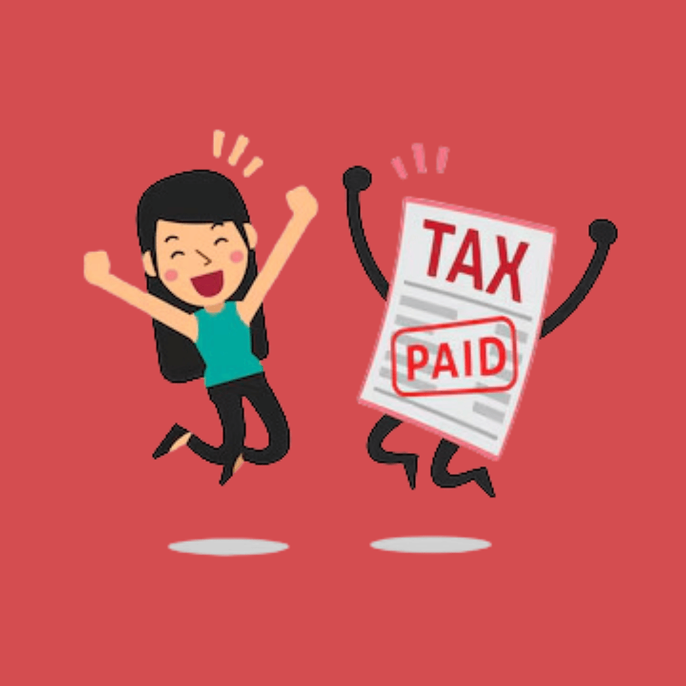 tax paid happy girl funny cartoon