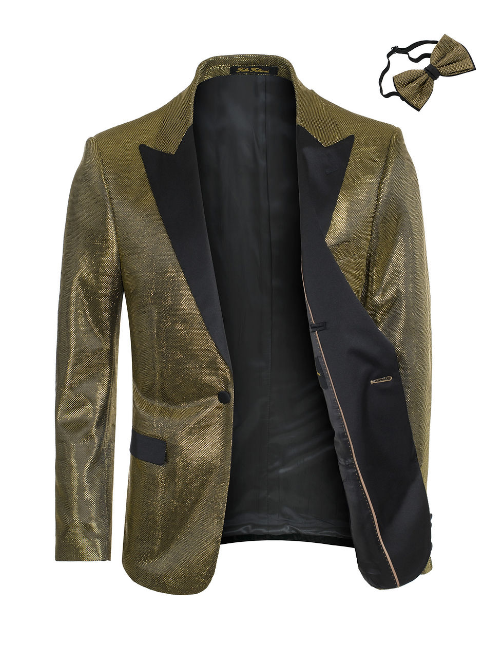 Thumbnail: copy of Slim-Fit Shiny Glitter Fabric Gold