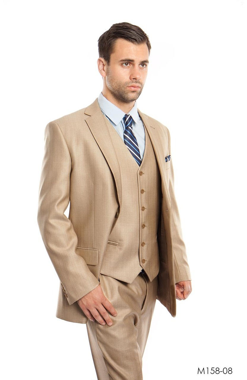 Thumbnail: Sharkskin Modern Fit   Wheat Suit