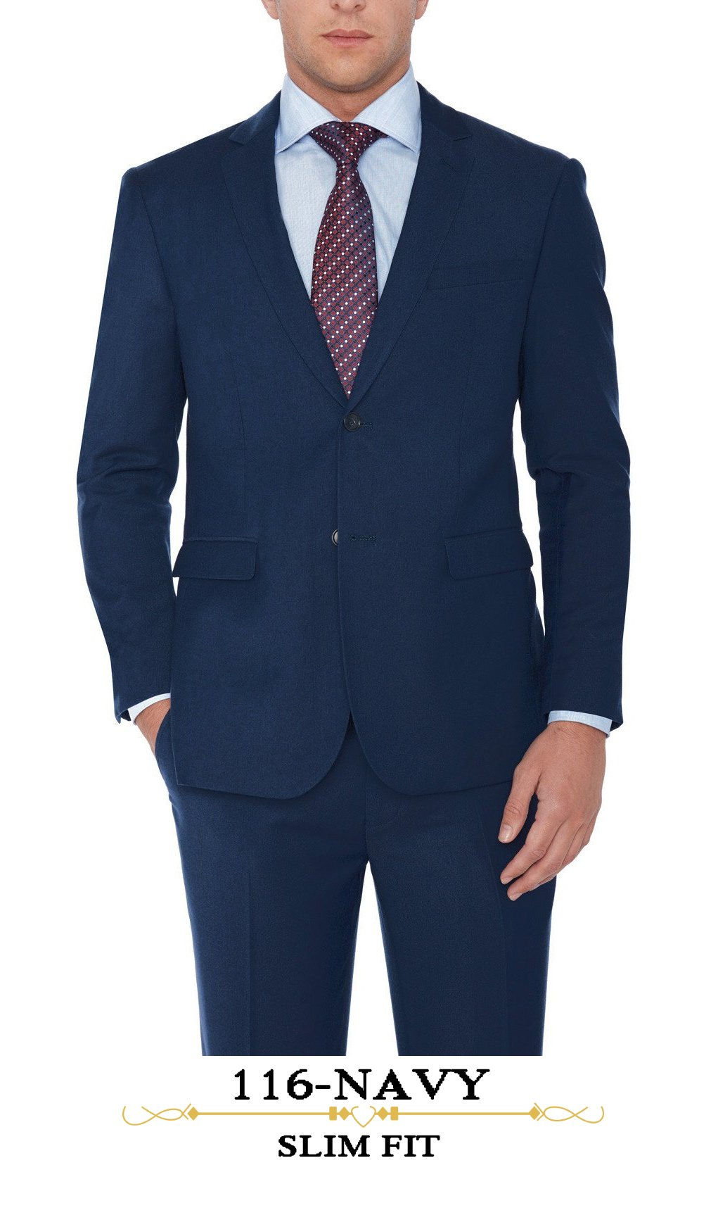 Slim Fit 2pcs Navy Suit