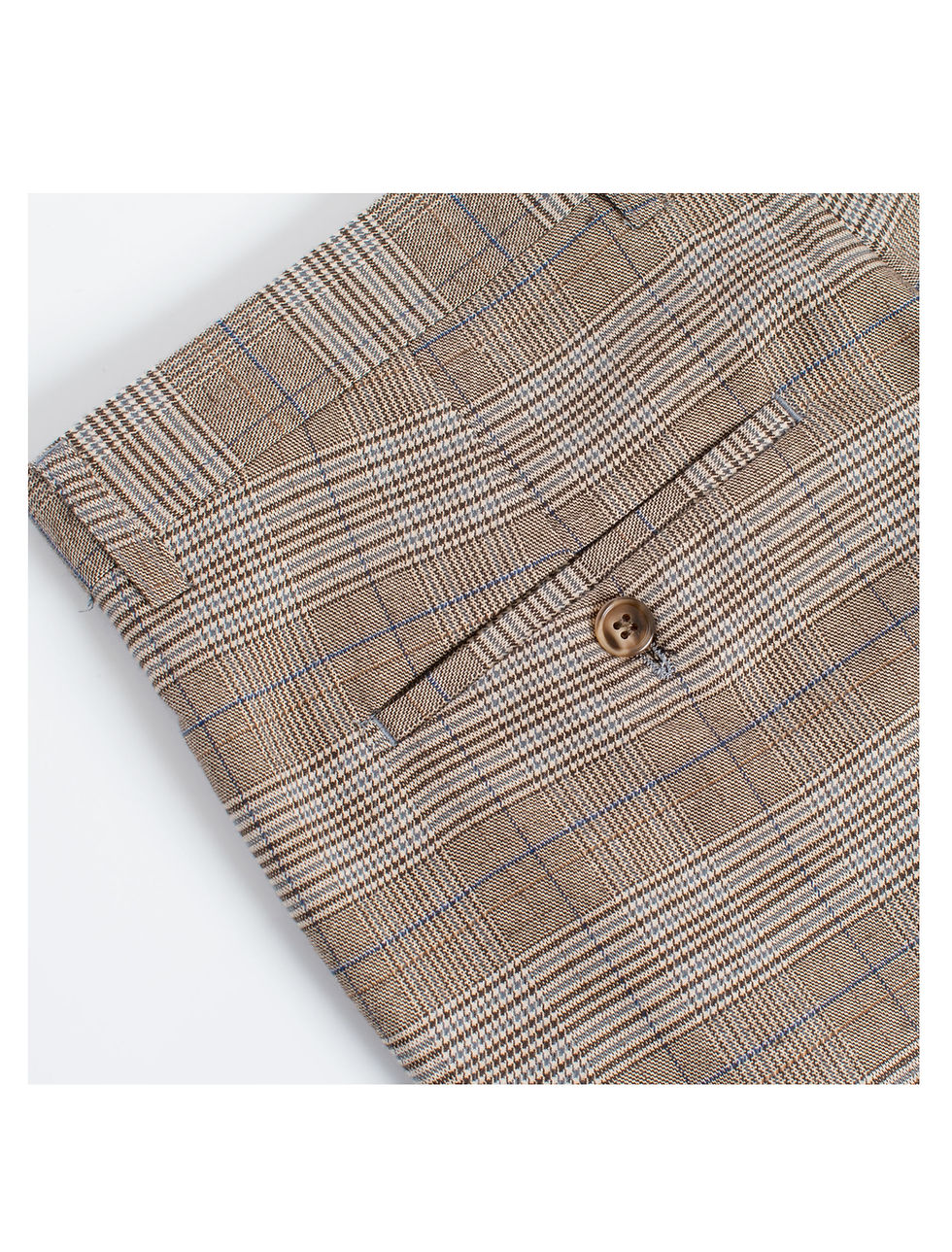 Thumbnail: Slim-Fit Khaki Plaid Dress Pants