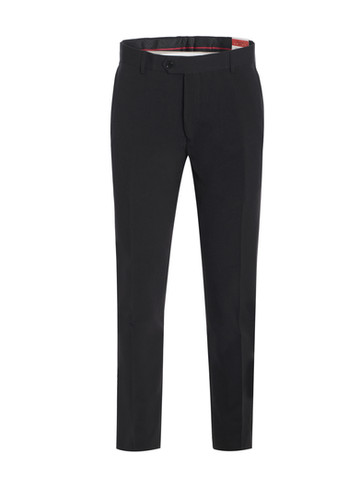skinny fit mens black dress pants Men's Black Skinny Fit Dress Pants Flat Front Stretch Material – DESIGN  MENSWEAR main image 0