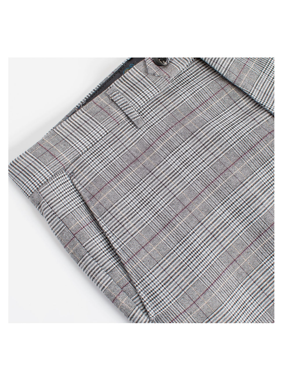 Thumbnail: Slim-Fit Lt. Gray Plaid Dress Pants