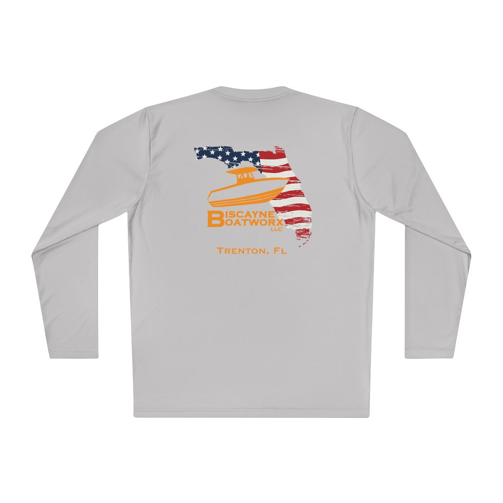 Thumbnail: 40UV ActiveWear Sporttek Orange and American Unisex Lightweight Long Sleeve Tee