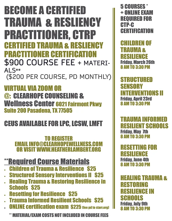 Certified Trauma Practitioner Training Counseling Center Www Clearhopecounseling Com United States