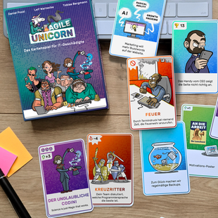 Kartenspiel zum Thema IT Startup